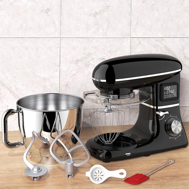 スタンドミキサー 6.2L 大容量 卓上ミキサー 一台三役 多機能メタルミキサー 6段階速度調節可能 キッチンエイド 3種類アタッチメント付き