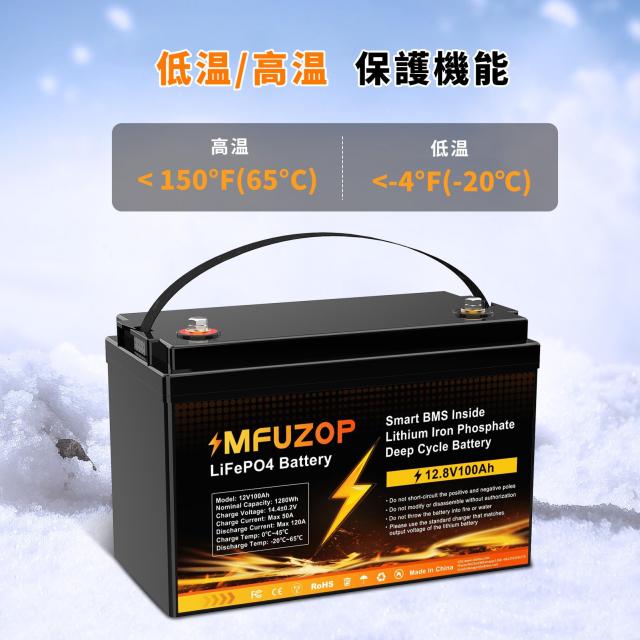 2024新登場！最新の技術を採用】MFUZOP 12V 100Ah LiFePO4リン酸