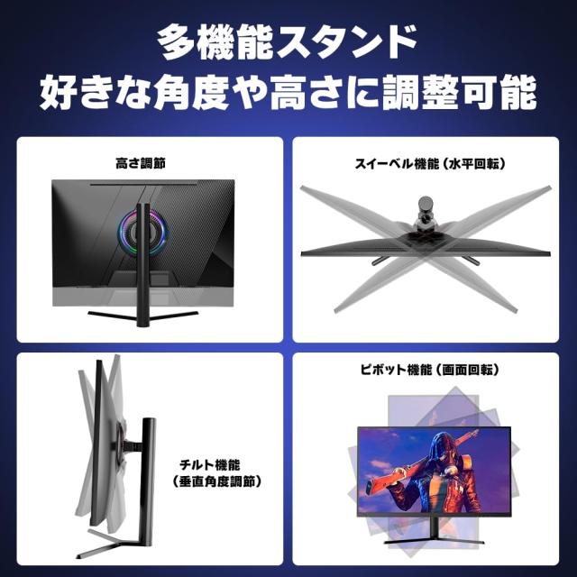 【発売セール】cocopar モニター 27インチ 4K IPS HDMI2.1*2個 DP1.4*2個 120%sRGB広色域 400nit高輝度 1ms応答 画面回転 多機能スタンド_4