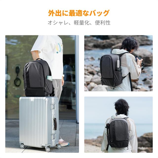 K＆F Concept カメラリュック 一眼レフ カメラバッグ 防水 大容量 三脚 15.6インチpc収納可 レインカバー付 多機能 夜行安全保護 バックパの通販は