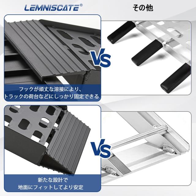 LEMNISCATE アルミラダーレール 2本セット 長さ228cm 幅30.5cm 耐荷重680kg 折り畳み式 アルミブリッジ 軽量アルミラダー コンパクト 取_5