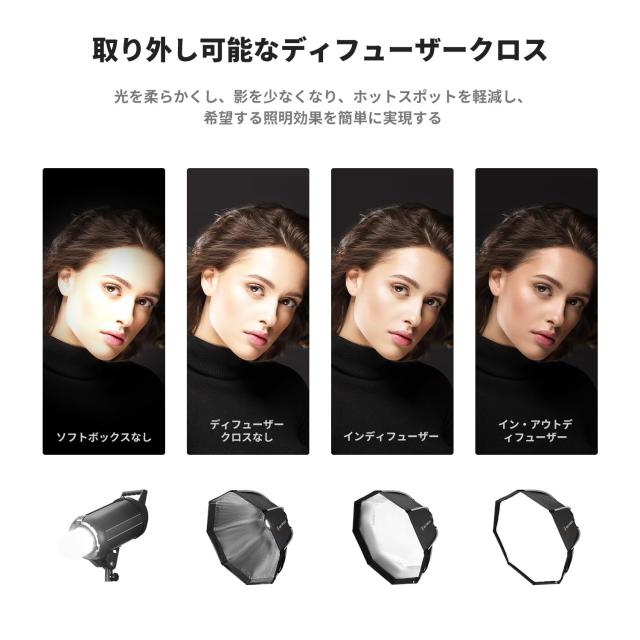 K＆F Concept ソフトボックス 八角形 90cm 撮影 照明用 ライトボックス オクタゴン型 ライトボックス 折りたたみ式 収納便利 ボーエンズマ_1