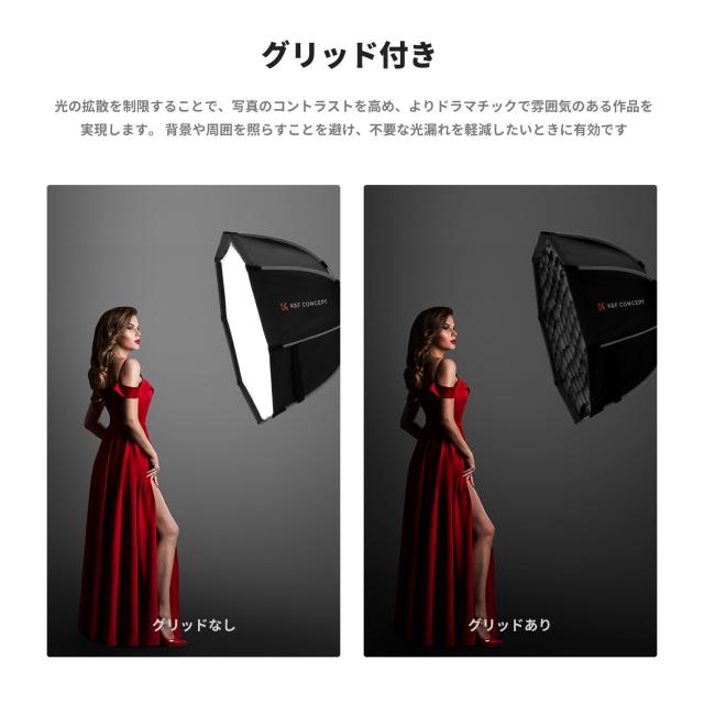 K＆F Concept ソフトボックス ストロボ用 八角形 55cm 撮影 照明用