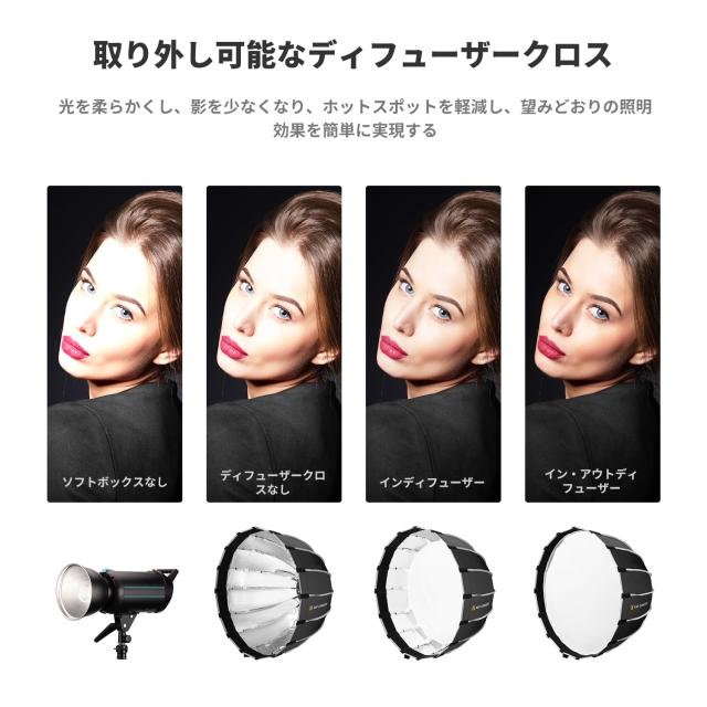 K＆F CONCEPT ソフトボックス 十六角形 90cm 撮影 照明用 ライトボックス パラボラソフトボックス ハニカムグリッド付き_2