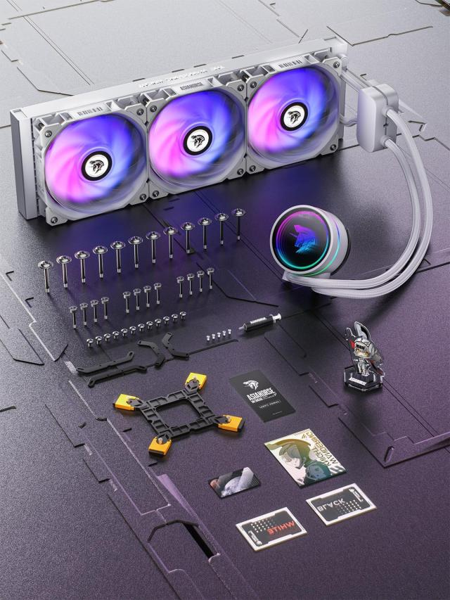 AsiaHorse 雙？ 360 簡易水冷 CPUクーラー 究極の330Wの冷却効率 耐久性と静音のセラミックベアリング 4500 RPM＆3000 RPM 0.5MMの銅底は