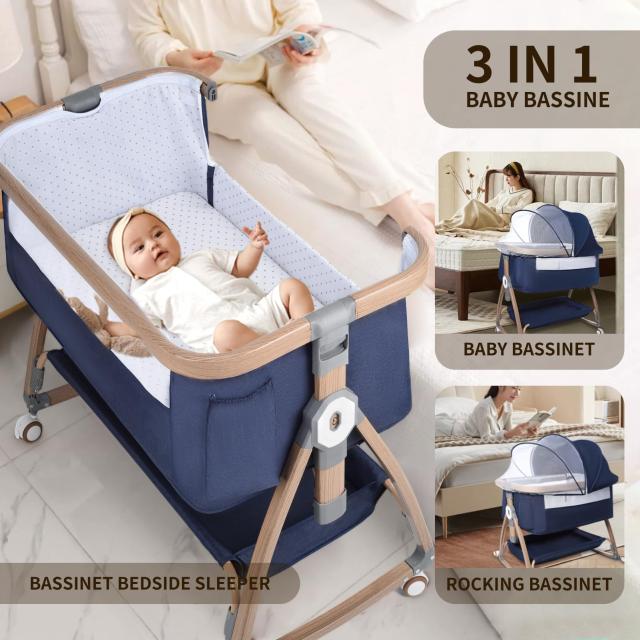 ベビーベッド 木製 添い寝ベッド 折畳み 乳児用ベッド 新生児