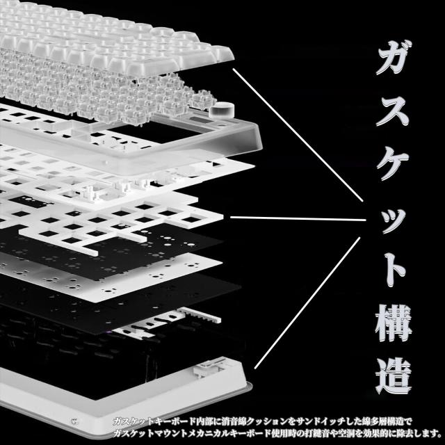 OUSEITECH X EWEADN V99 ゲーミングキーボード メカニカル 透明キーボード 透明キーキャップ 99キー ワイヤレス ホットスワップ対応 RGB_3