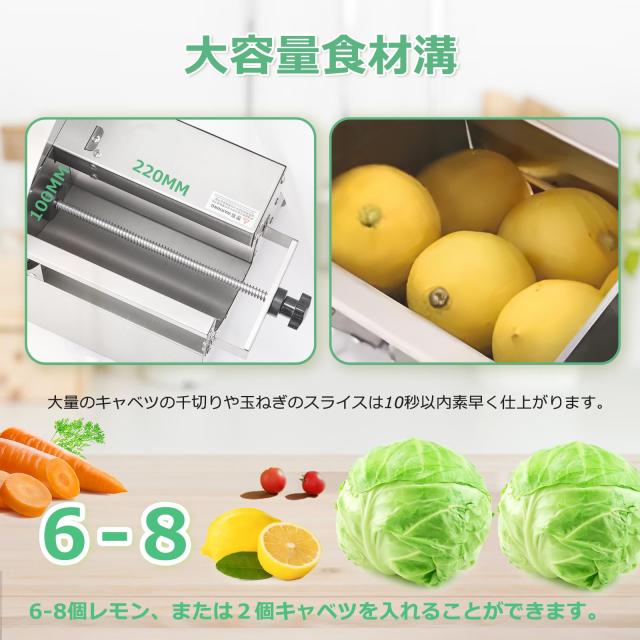 Huanyu 電動スライサー 業務用野菜スライサー 電動・手動両用 厚さ0 