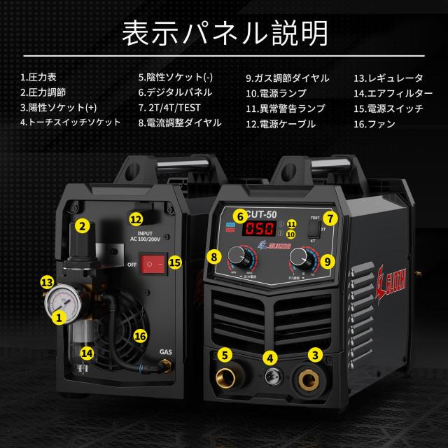 GZ GUOZHI プラズマ切断機 エアプラズマカッター 100v 200v 最大切断厚 