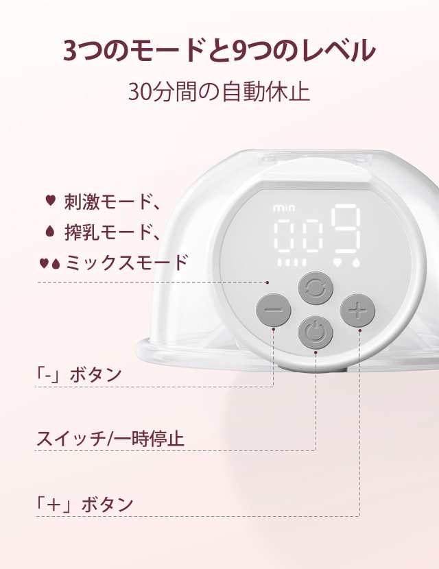 Momcozy S12 Pro ハンズフリー電動搾乳機、着用式ワイヤレス搾乳機、快適なダブル密封フランジ付き、3つのモードと9段階の調節が可能、ポ