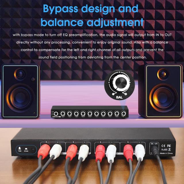 Nobsound HiFi 9バンドステレオEQプリアンプ アナログイコライザー オーディオプロセッサ ホーム/カー(EQ9)_2