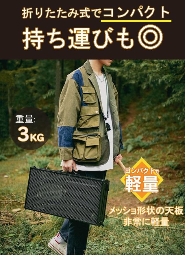 LEESA キャンプ テーブル アウトドアテーブル メッシュ 高さ2段階調整