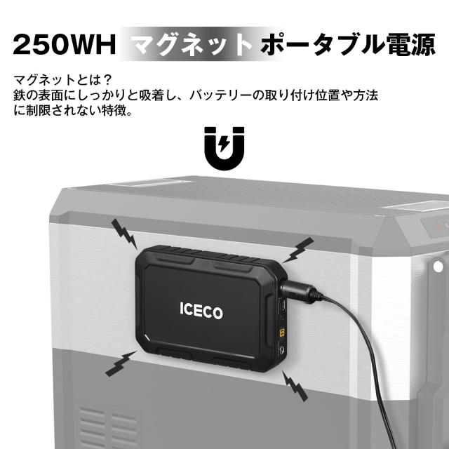 ICECO ポータブル電源 250Wh リチウムイオン電池 ポータブルバッテリー