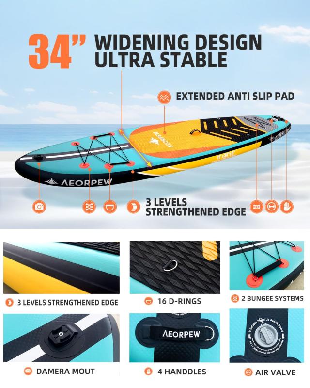 AEORPEW サップ ボード SUPボード 空気注入式パドルボード 大人用 幅