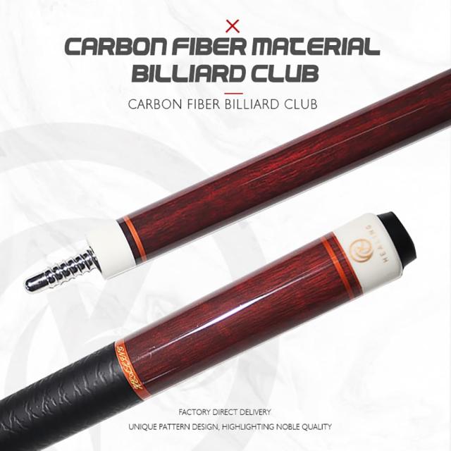 ビリヤード キュー OKHEALING 58インチ19oz 1/2 ジョイント カーボンファイバープール キュースティック 11.8mm キューチップ (Play Cue)