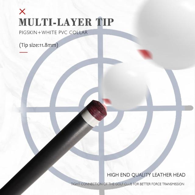 ビリヤード キュー OKHEALING 58インチ19oz 1/2 ジョイント カーボンファイバープール キュースティック 11.8mm キューチップ (Play Cue)