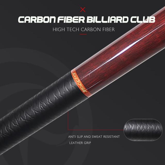 ビリヤード キュー OKHEALING 58インチ19oz 1/2 ジョイント カーボンファイバープール キュースティック 11.8mm キューチップ (Play Cue)