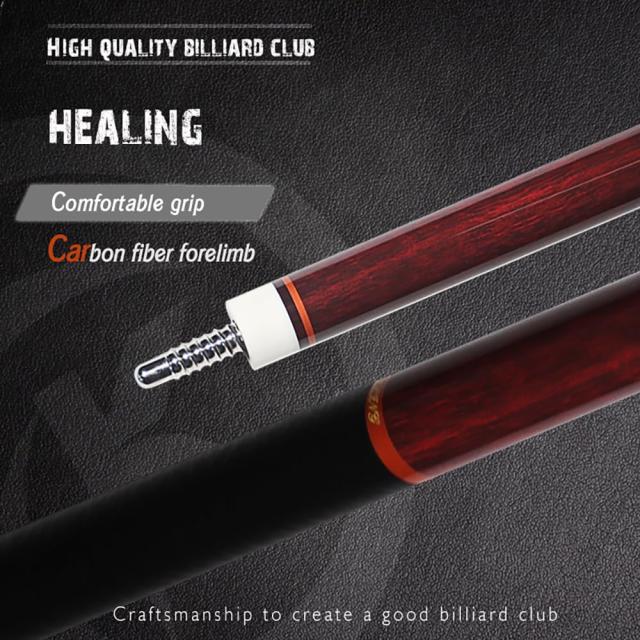 ビリヤード キュー OKHEALING 58インチ19oz 1/2 ジョイント カーボンファイバープール キュースティック 11.8mm キューチップ (Play Cue)