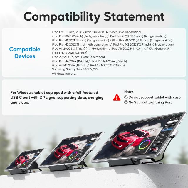 PULWTOP 9 in 1 iPad ドッキングステーション USB-C ハブ iPad用