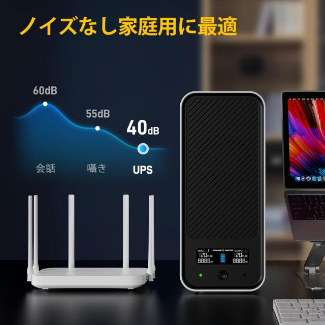 GOLDENMATE 無停電電源装置 UPS 1000VA Pro/800W リン酸鉄リチウムイオン電池搭載 230Wh 常時商用給電 正弦波 ネットワーク機器 通信シス_4