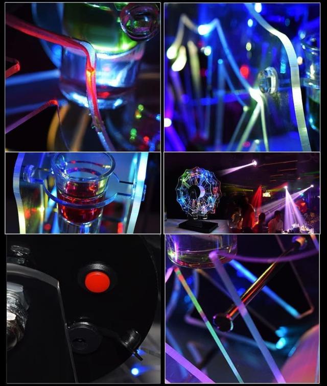 Batoneテキーラ観覧車 LED酒ボトルの表示棚 12カップ バーホテルLED酒棚の表示棚 LED酒グラス 収納ラック KTVナイトクラブに最適 子供の_3