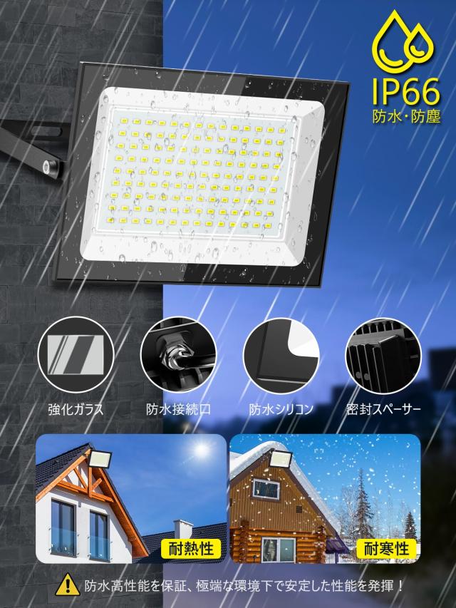 KIWEN 【超薄型・2個セット】LED 投光器 屋外 防水 250W 30000LM 100v