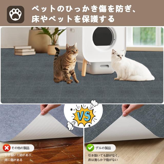 【Amazon 限定ブランド】XIWEIYI ジョイントマット 大判タイルカーペット 吸着マット タイルマット【45*45*0.4cm40枚】 防音保温 床暖房_3