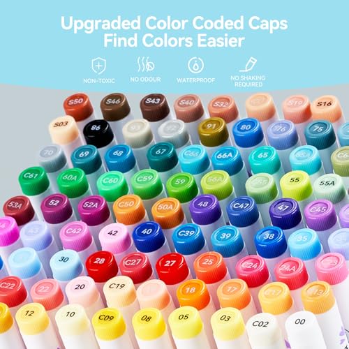 Arrtx アクリルマーカー 90色 ブラシチップ アクリルペイントペン