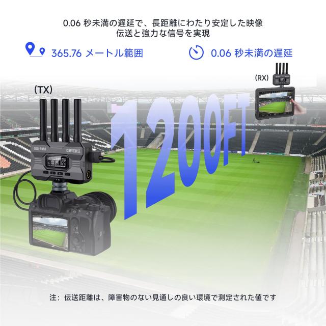 【Accsoon公式ストア】Accsoon CineView SE SDI ＆HDMI 無線映像伝送システム システム 受信機セット 、2.4GHz＆5GHz 1080p60fpsで 0.05秒