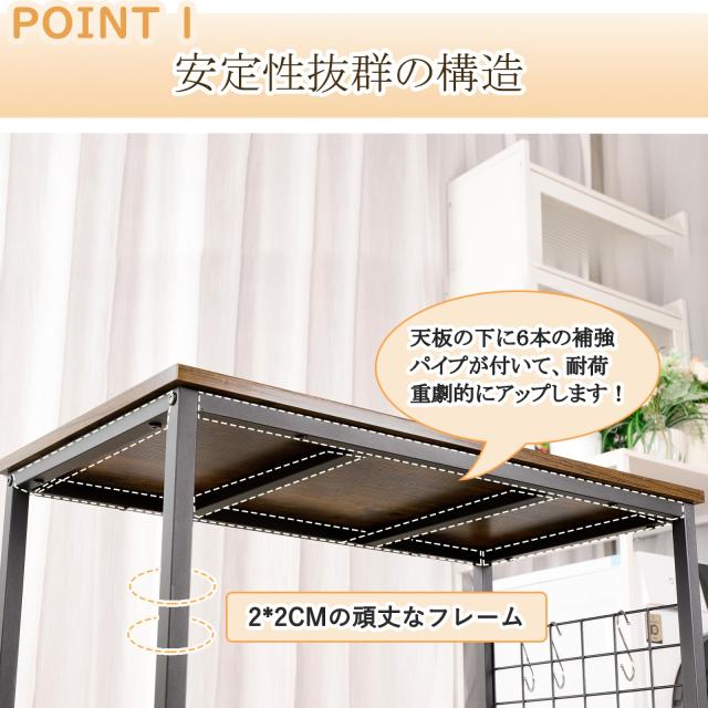 DEWEL 水槽台 幅90cm 水槽棚 水槽スタンド 90cm水槽用 組立式水槽台 ラック ウッドデコスタンド 三段式 中棚板高さ調整 フック付き 総耐_1