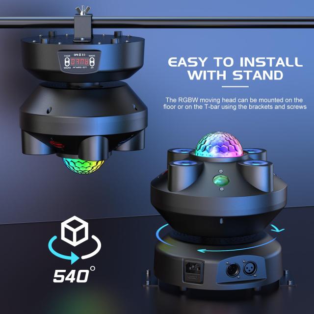 SEBRUANC 70W ステージライト 9LED ムービングヘッドライト 4 in