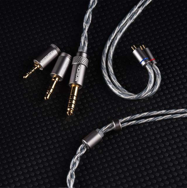 NICEHCK BlueLuna イヤホンリケーブル 銀メッキOFC無酸素銅 0.78mm