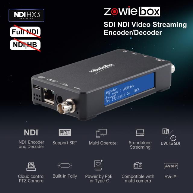 3G SDI ネイティブ NDI | HX3 ビデオストリーミングエンコーダーデコーダ、ZowieBox UVC - SDIコンバーター、ループアウト付きSDIビデオ_1