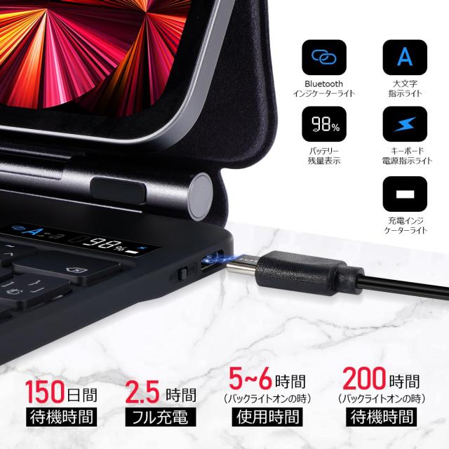 SOPPY マジックキーボード iPad 第10世代 10.9インチ キーボード付きケース 【日本技適認証取得】電量表示 トラックパッド付きスマートキ_1