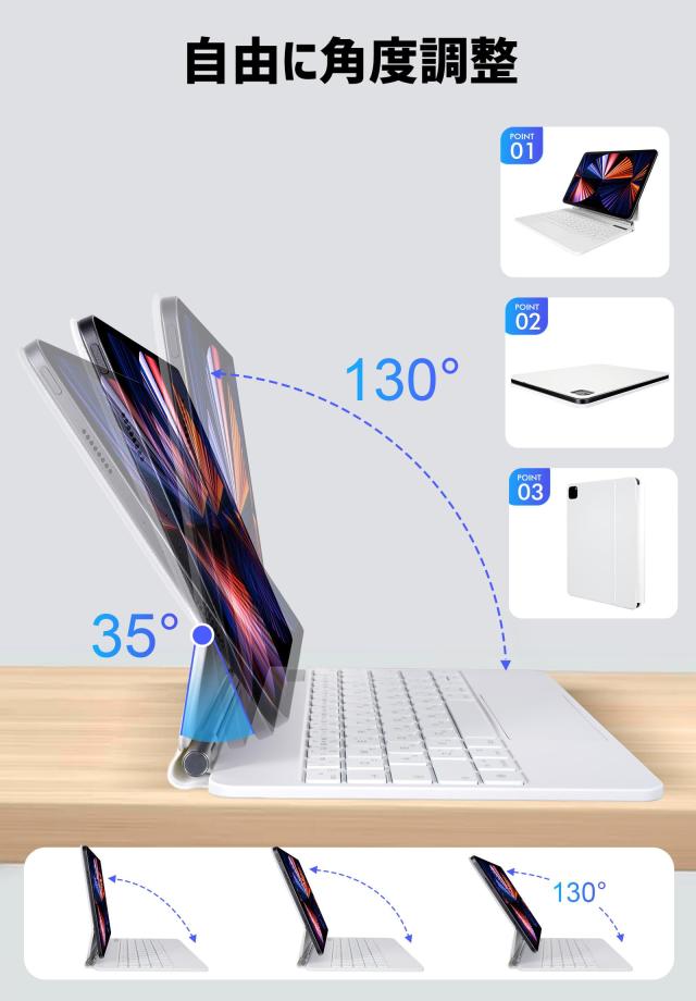SOPPY マジックキーボード iPad 第10世代 10.9インチ キーボード付きケース 【日本技適認証取得】電量表示 トラックパッド付きスマートキ_4