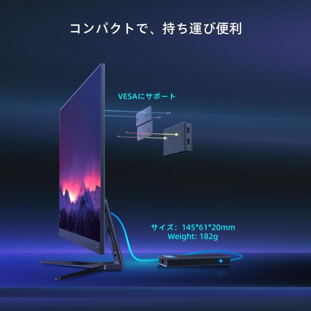 HiMeLE PCG02 Pro スティックPC ファンレスミニPC Alder Lake N100（最大 3.4GHz） マイクロPC 8GB 128GB ミニコンピューター 小型デスク