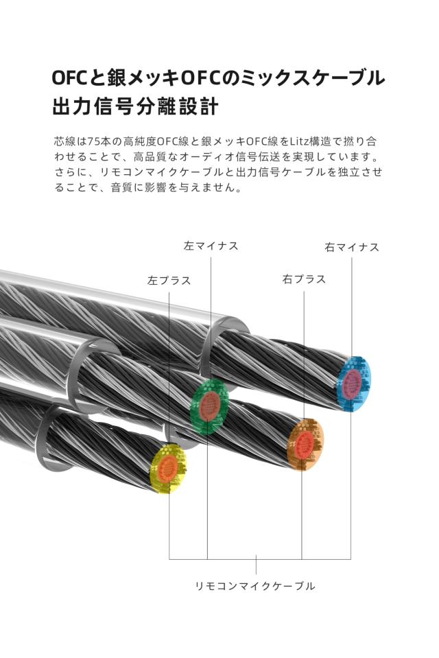 水月雨 Moondrop Free DSP USB-C対応 イヤホン アップグレードケーブル フルバランス出力 高性能マイク搭載 0.78mm 2Pinコネクタ採用