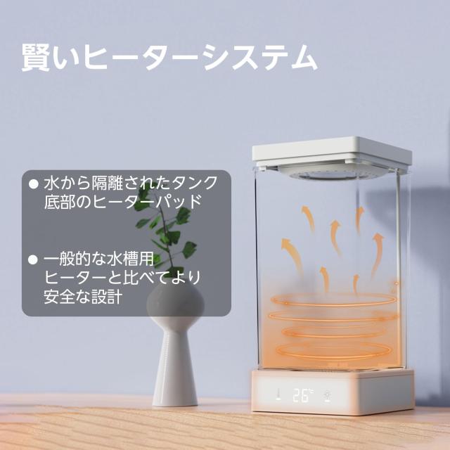 小型ベタ水槽 1.4Lコンパクト水槽キット 2個セット 小型ベタ水槽 1.4Lコンパクト水槽キット 20-30°C温度設定 LEDライト