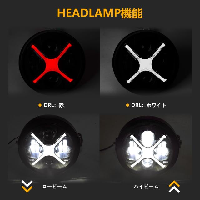 Motikvans ホーネット ヘッドライト7インチバイク ヘッドライト led