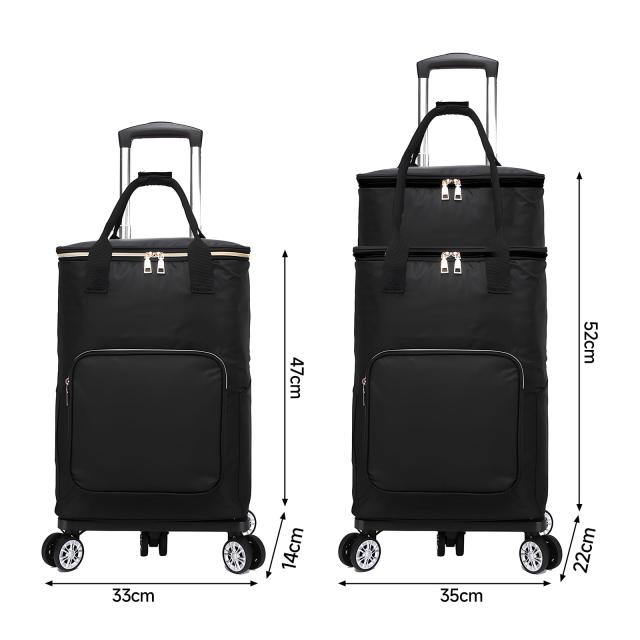 キャスターバッグ 買い物カート 買い物キャリー 5輪 保冷保温 横押しハンドル スムーズ ショッピングバッグ トラベルバッグ クーラーバッグ 大容量 エコバッグ ｜ ショッピングカート 買い物カート 5輪