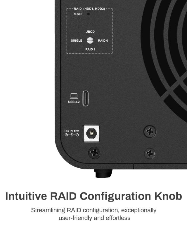 TERRAMASTER テラマスター D8 Hybrid 8ベイ USBストレージHDD NVMe エンクロージャ USB 3.2 Gen 2 10Gbps Type C RAID機能 専用2+6 RAID_2