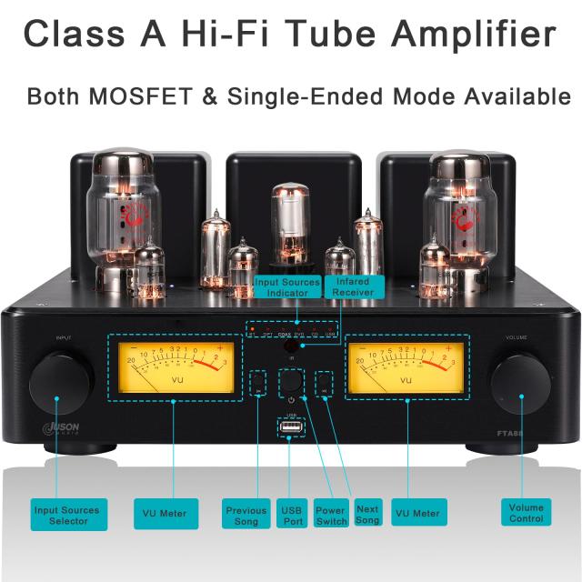 Juson Audio FTA88 180W KT88 バルブチューブアンプ クラスA HIFI真空アンプ BT 5.0 Mosfet シングルエンドデュアルモードリモートaptX-H_1