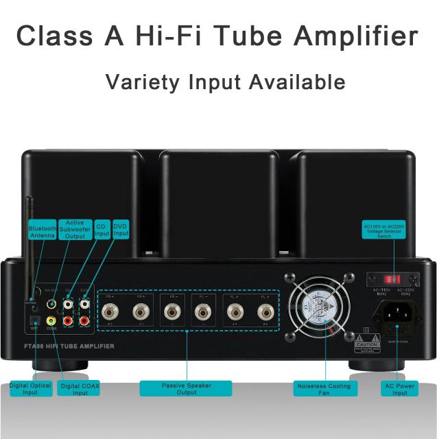 Juson Audio FTA88 180W KT88 バルブチューブアンプ クラスA HIFI真空アンプ BT 5.0 Mosfet シングルエンドデュアルモードリモートaptX-H_2