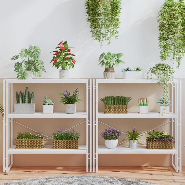 HCHQHS ラック オープンシェルフ 3段 木製 収納 本棚 オープンラック  