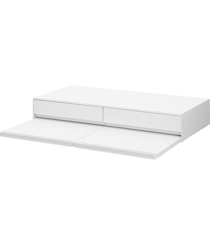 山崎実業(Yamazaki) 【完成品 ストッパーのみ要取付】 ツーウェイ キッチン 家電下 引き出し ＆ スライドテーブル W80 ホワイト W80×D39_8