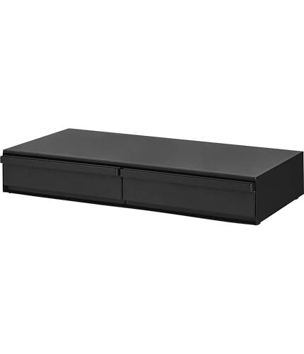 山崎実業(Yamazaki) 【完成品 ストッパーのみ要取付】 ツーウェイ キッチン 家電下 引き出し ＆ スライドテーブル W80 ブラック W80×D39_9