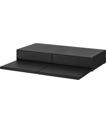 山崎実業(Yamazaki) 【完成品 ストッパーのみ要取付】 ツーウェイ キッチン 家電下 引き出し ＆ スライドテーブル W80 ブラック W80×D39_7