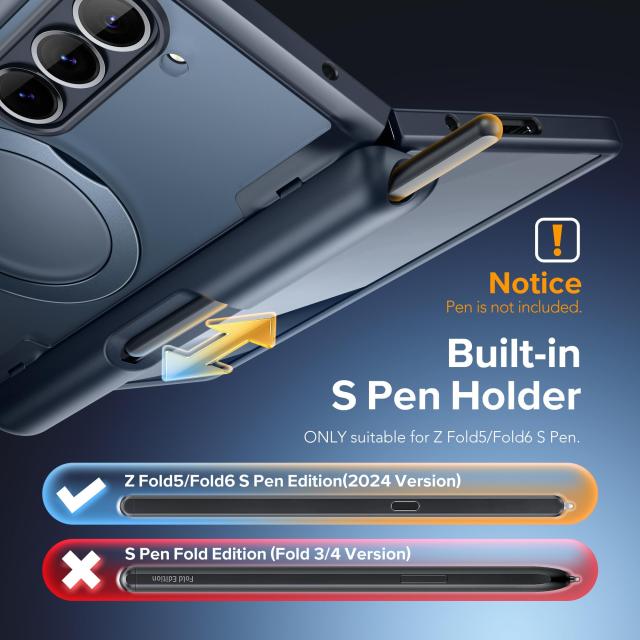 MOBOSI for Samsung Galaxy Z Fold 6 ケース [Magsafe対応]、[リングスタンド＆ヒンジ保護＆スクリーンプロテクター内蔵] Sペンホルダー付_1