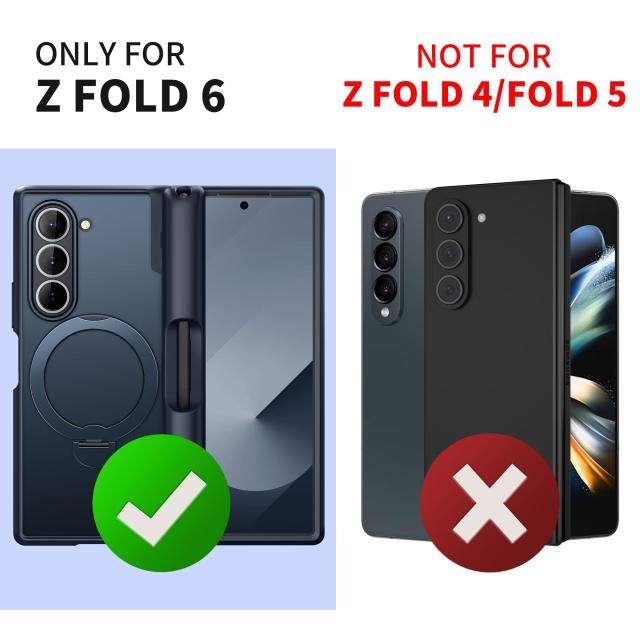MOBOSI for Samsung Galaxy Z Fold 6 ケース [Magsafe対応]、[リングスタンド＆ヒンジ保護＆スクリーンプロテクター内蔵] Sペンホルダー付_5