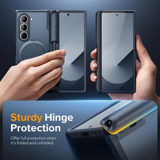 MOBOSI for Samsung Galaxy Z Fold 6 ケース [Magsafe対応]、[リングスタンド＆ヒンジ保護＆スクリーンプロテクター内蔵] Sペンホルダー付_6
